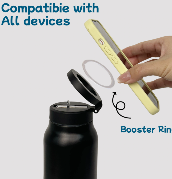 Magnetic Water Bottle with Phone Holder – 24 oz