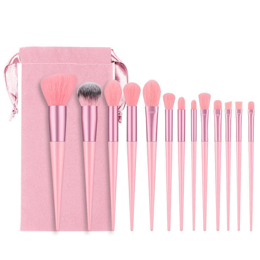 13-Piece Makeup Brush Set – Soft Fiber Brushes with Cloth Bag