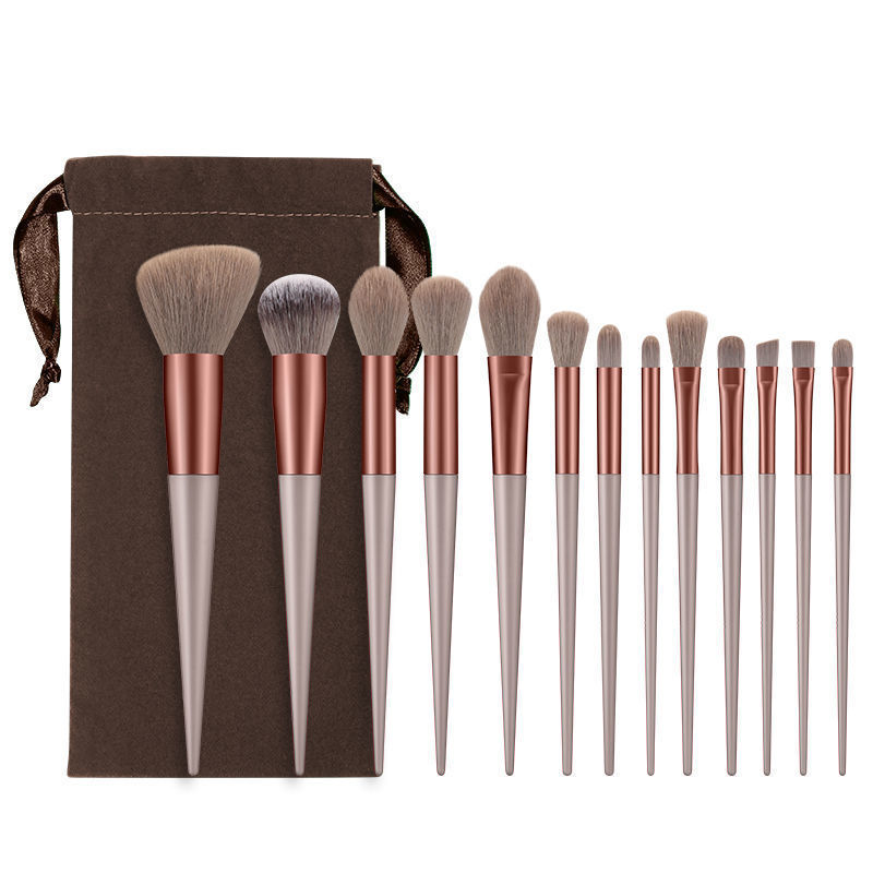 13-Piece Makeup Brush Set – Soft Fiber Brushes with Cloth Bag