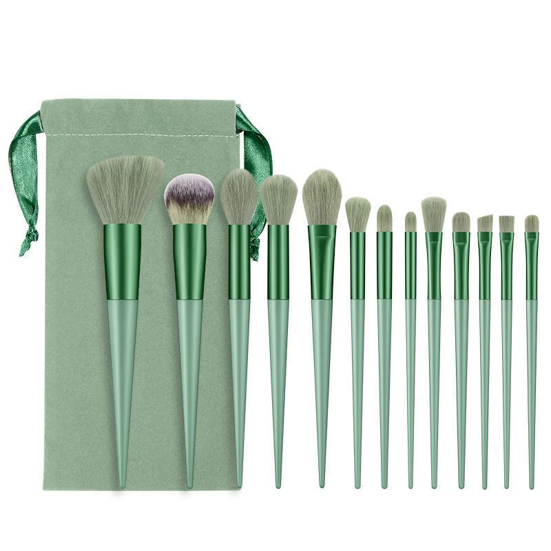13-Piece Makeup Brush Set – Soft Fiber Brushes with Cloth Bag