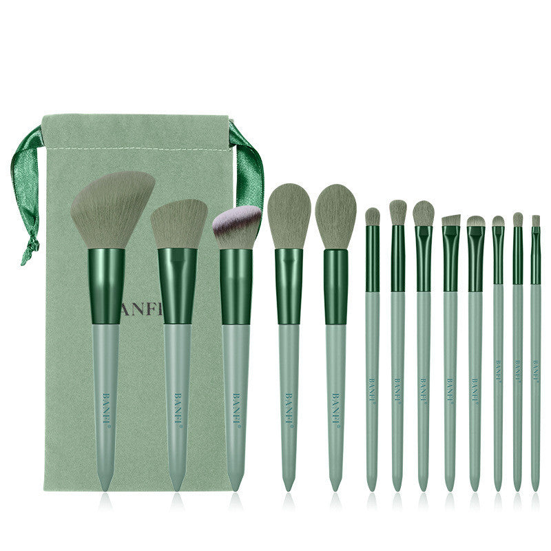13-Piece Makeup Brush Set – Soft Fiber Brushes with Cloth Bag