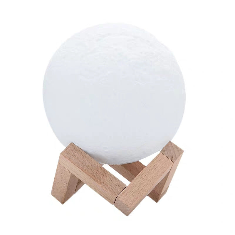 LED Moon Lamp with Wooden Stand