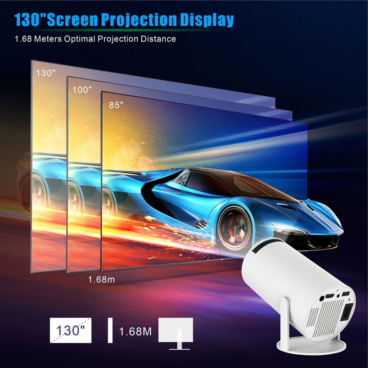 HY300 Pro Mini Projector — Select Model & Plug