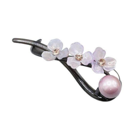 French Flower Hair Clip – Elegant Floral Acrylic Barrette