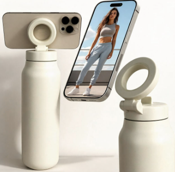 Magnetic Water Bottle with Phone Holder – 24 oz