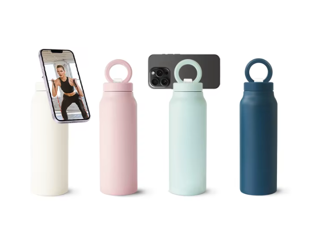 Magnetic Water Bottle with Phone Holder – 24 oz