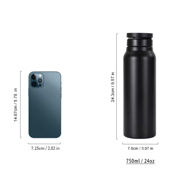 Magnetic Water Bottle with Phone Holder – 24 oz