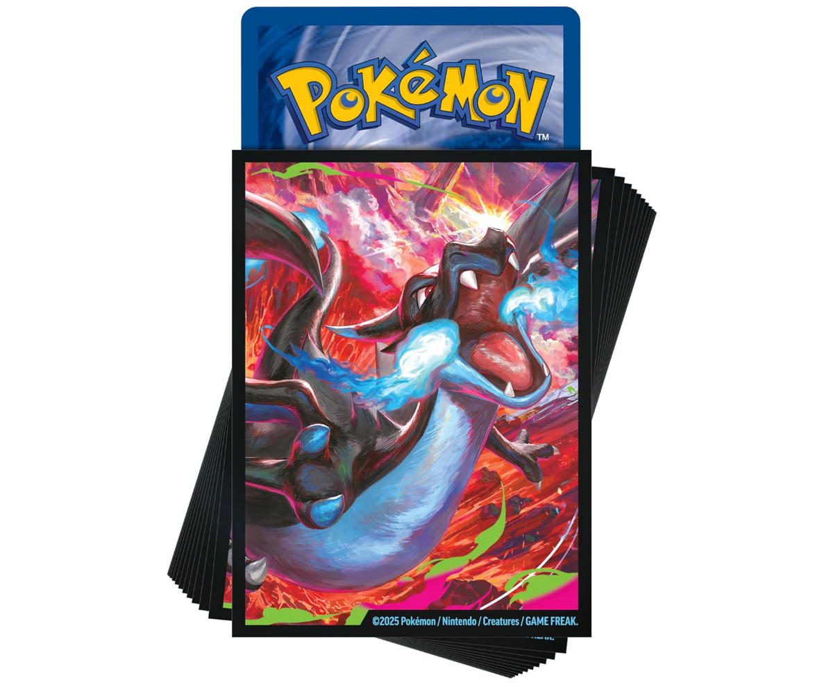 Pokémon TCG Mega Charizard X ex Ultra-Premium Collection with 65 Card Sleeves, 1 Playmat, 1 Deck Box, 1 Metal Coin, 6 Dice, 18 Booster Packs, and Code Card for Pokémon TCG Live