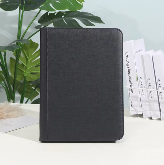 288-Card Trading Card Binder with 9-Pocket Pages & Zippered Side Storage Pocket – PU Leather Sports Card Album, Black or Red