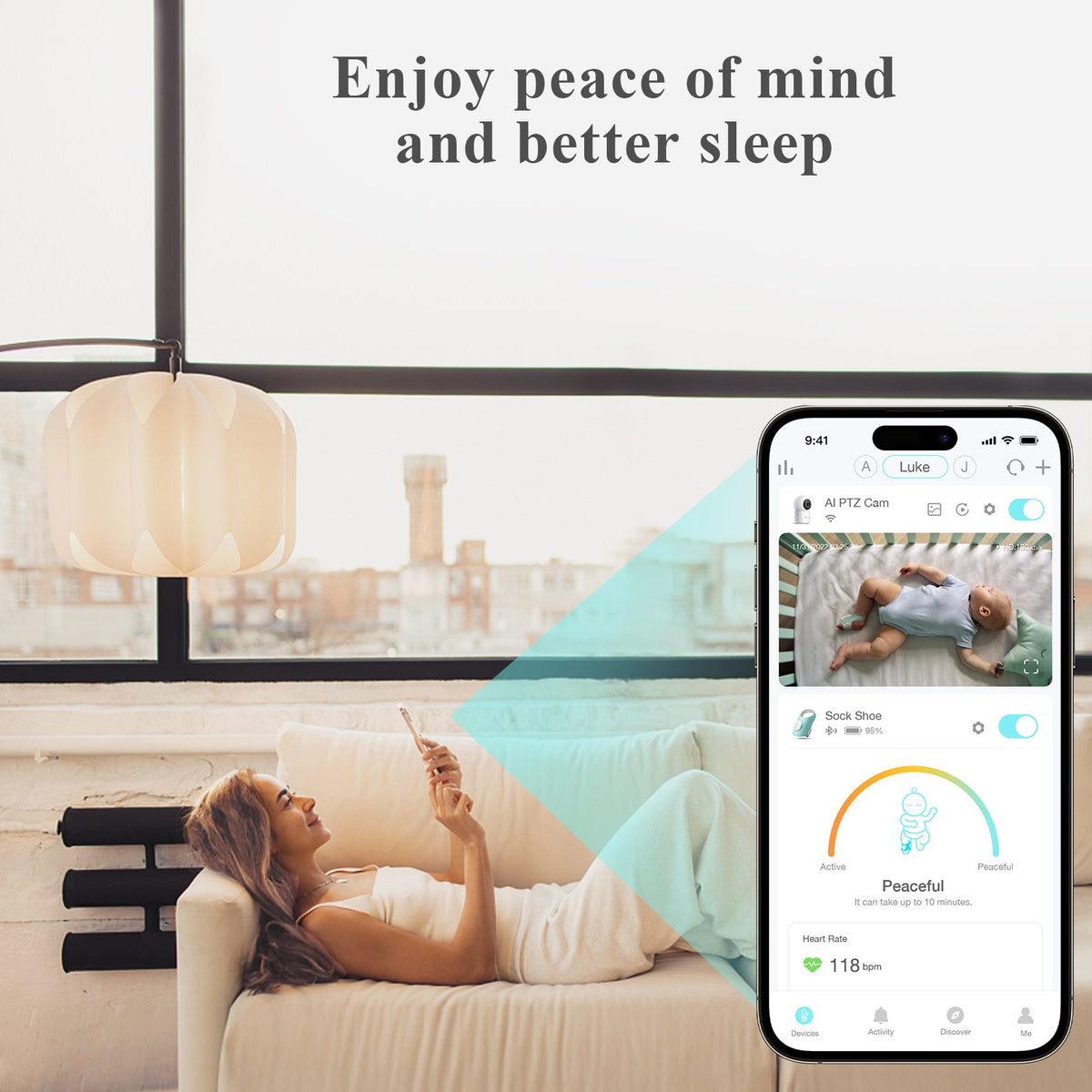Sense-U Smart Sock Shoe O2 Baby Wellness Monitor – Heart Rate, Oxygen & Sleep Insights