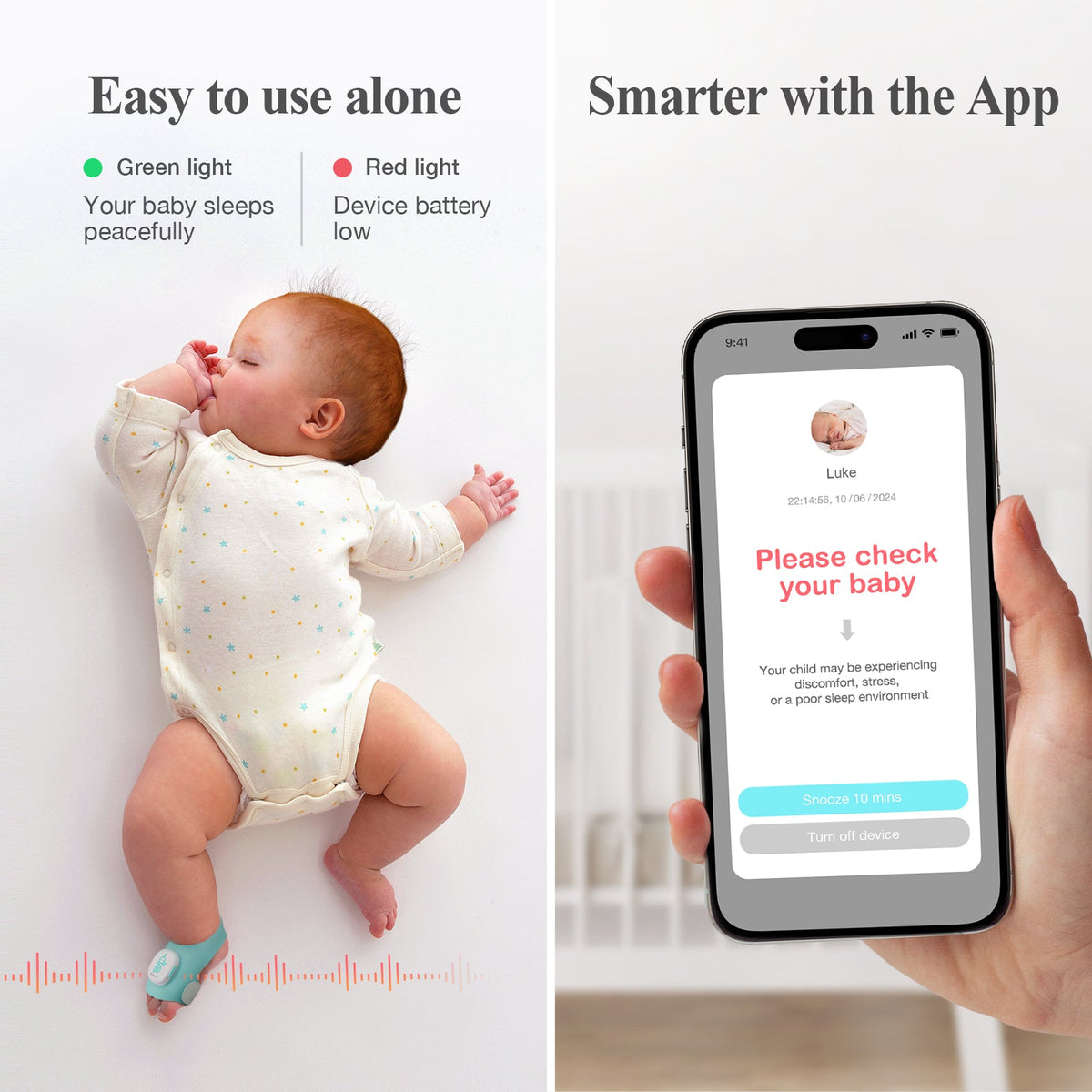 Sense-U Smart Sock Shoe O2 Baby Wellness Monitor – Heart Rate, Oxygen & Sleep Insights