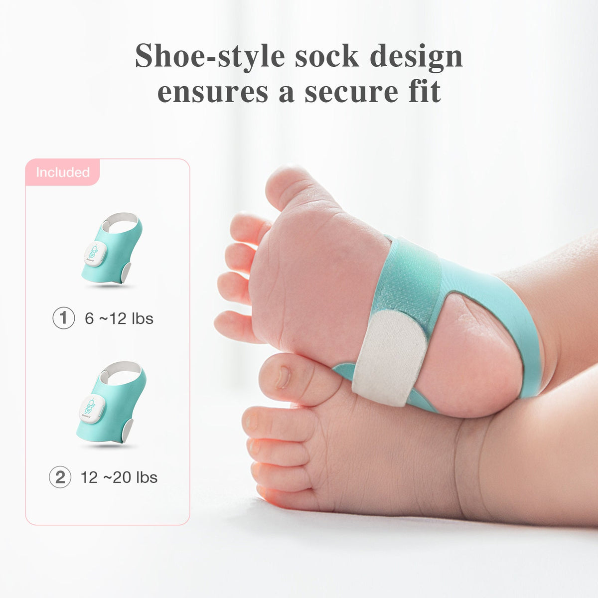 Sense-U Smart Sock Shoe O2 Baby Wellness Monitor – Heart Rate, Oxygen & Sleep Insights