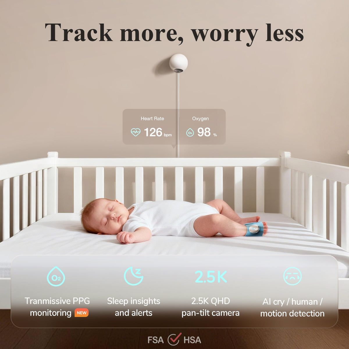 Sense-U Smart Sock Shoe O2 Baby Wellness Monitor – Heart Rate, Oxygen & Sleep Insights