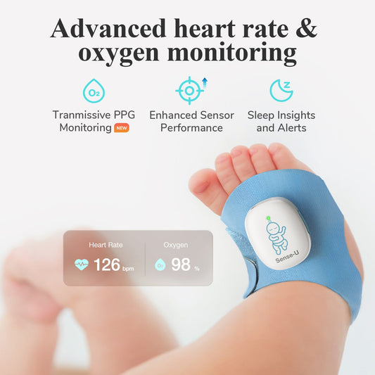 Sense-U Smart Sock Shoe O2 Baby Wellness Monitor – Heart Rate, Oxygen & Sleep Insights