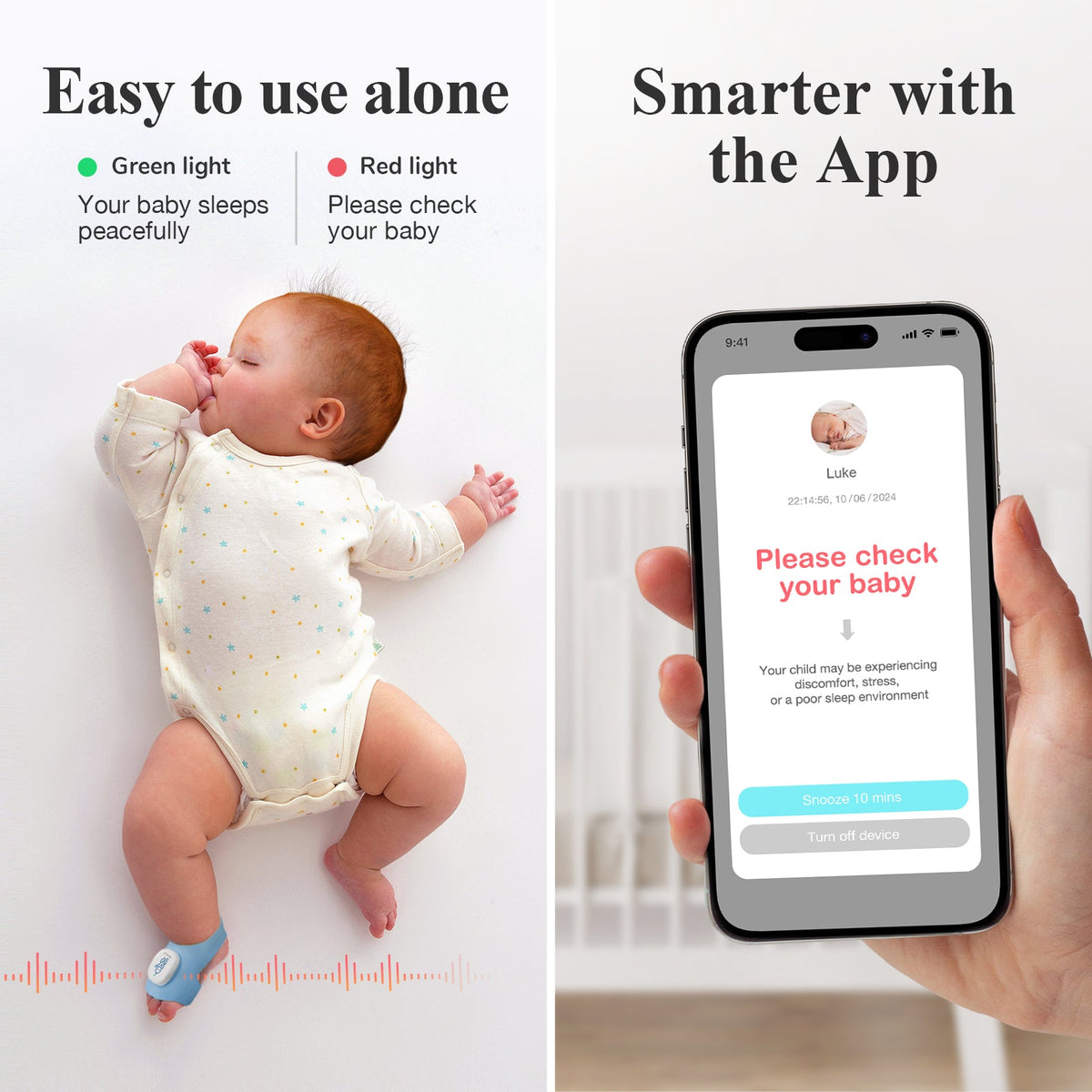 Sense-U Smart Sock Shoe O2 Baby Wellness Monitor – Heart Rate, Oxygen & Sleep Insights