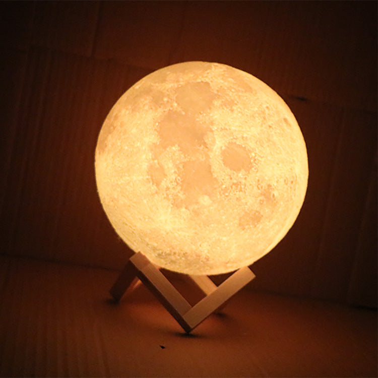 LED Moon Lamp with Wooden Stand